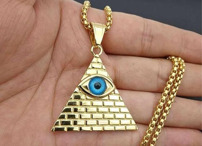 Masonic amulet (all-seeing eye) in the shape of a necklace to wealth